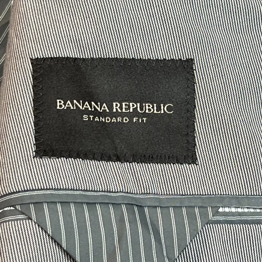 Banana Republic Men 40R Blazer Gray Sport Coat Suit Jacket Italian Marzotto Wool